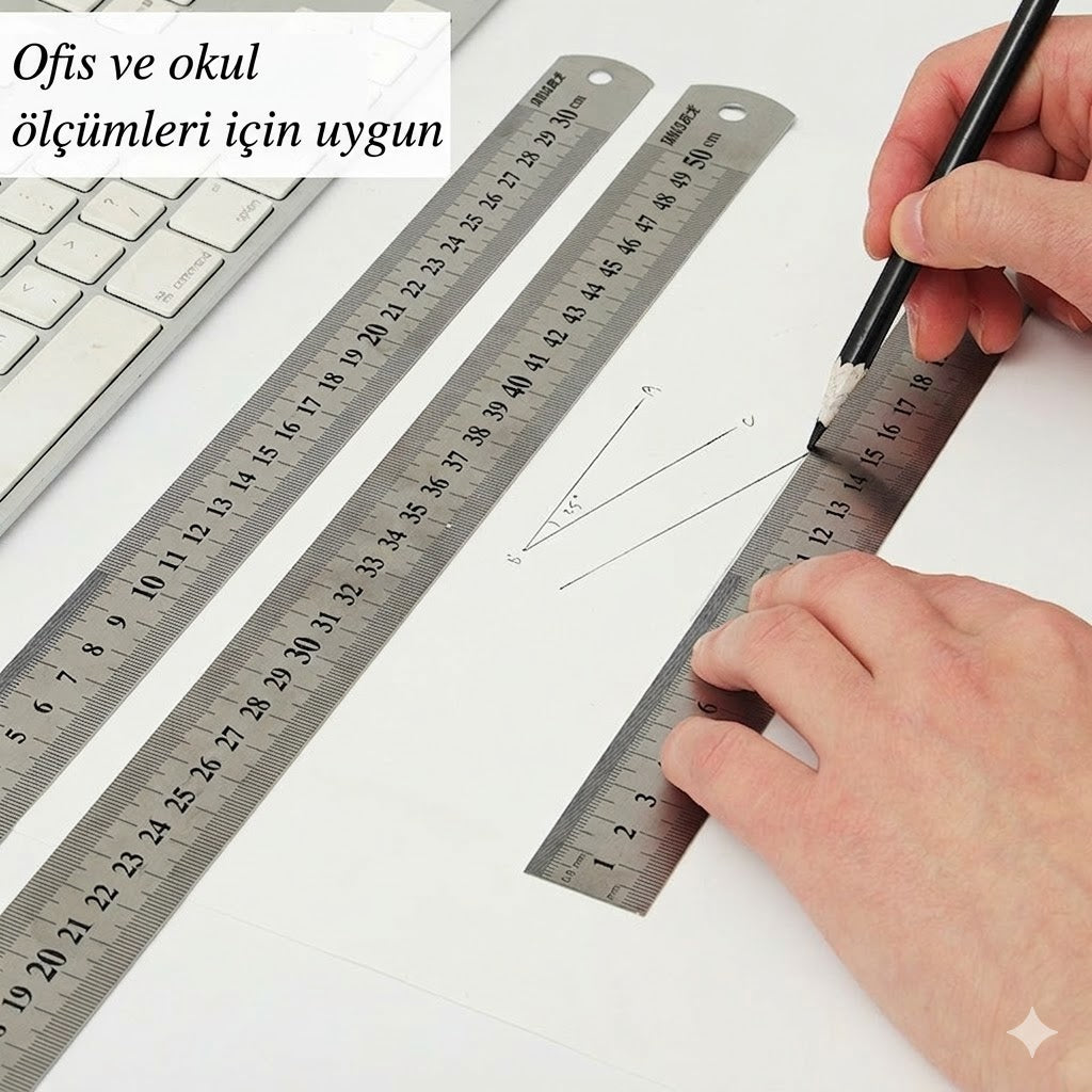Çelik Cetvel 50cm (1,0x27mm)