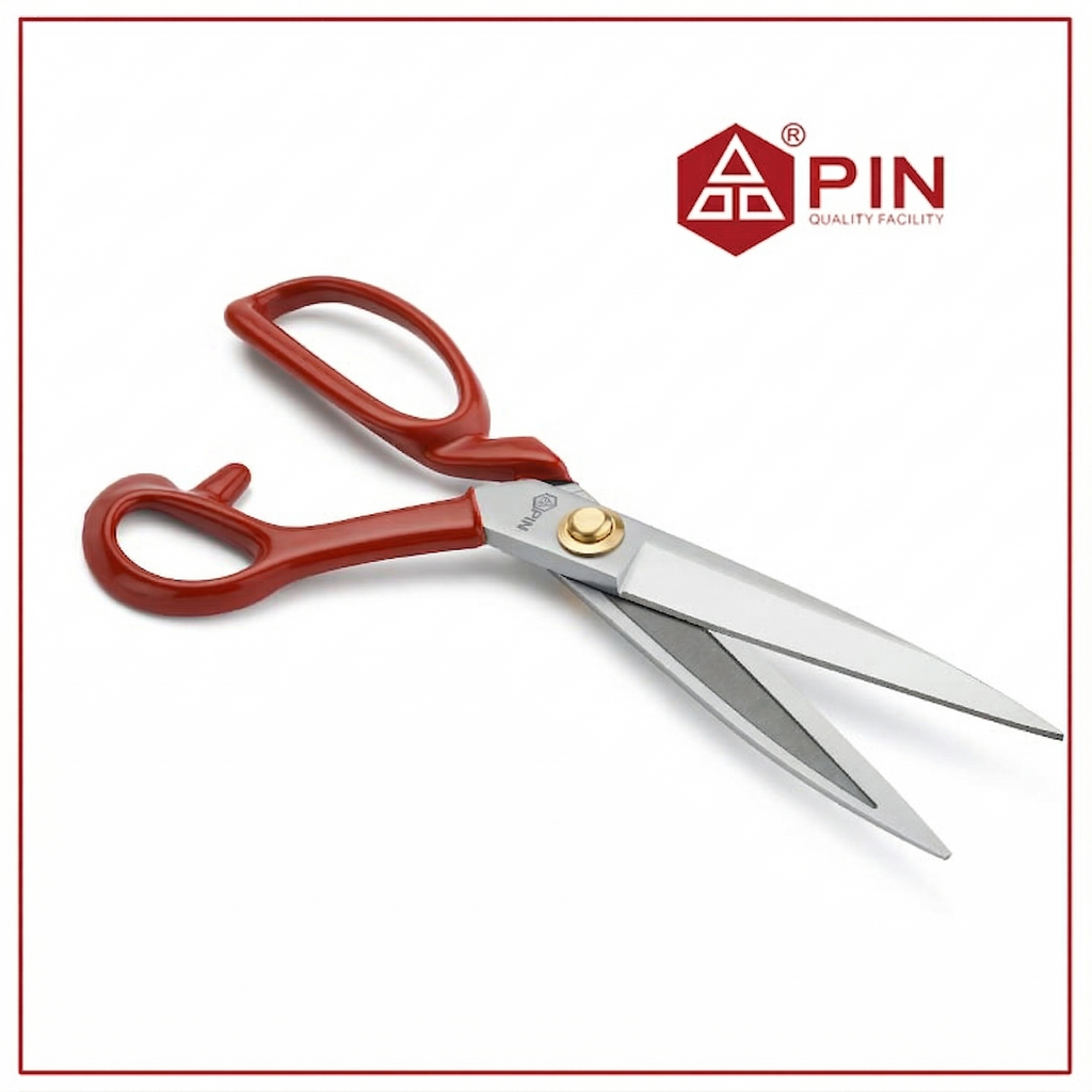 Profesyonel Kırmızı Terzi Makası 9 İnç - Yüksek Kaliteli Dikiş ve Kumaş Kesim Makası