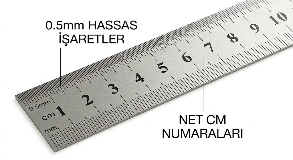 Çelik Cetvel 50cm (1,0x27mm)