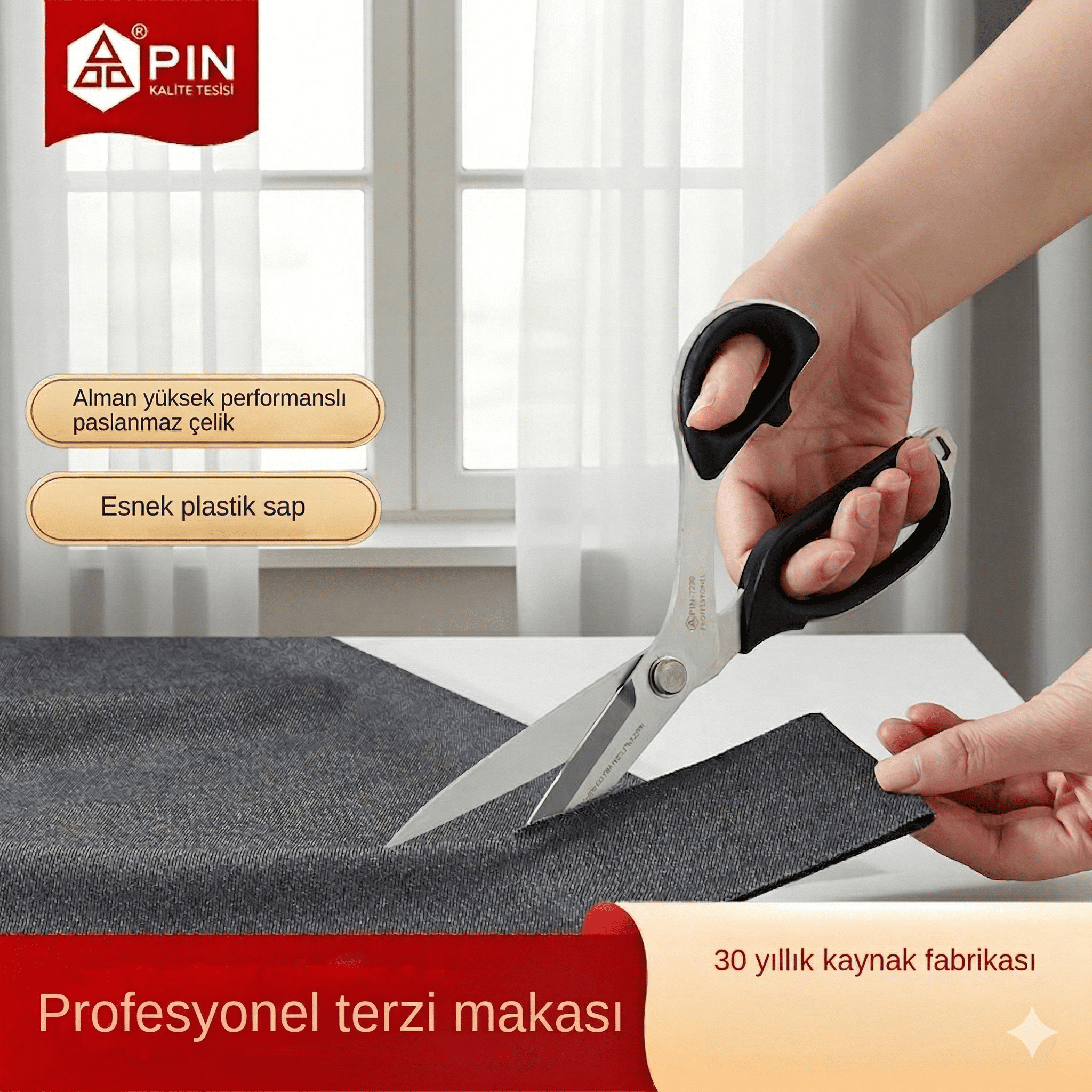 Yüksek Teknoloji Titanyum Profesyonel Terzi Makası 8 inç / PIN-7205 (8")
