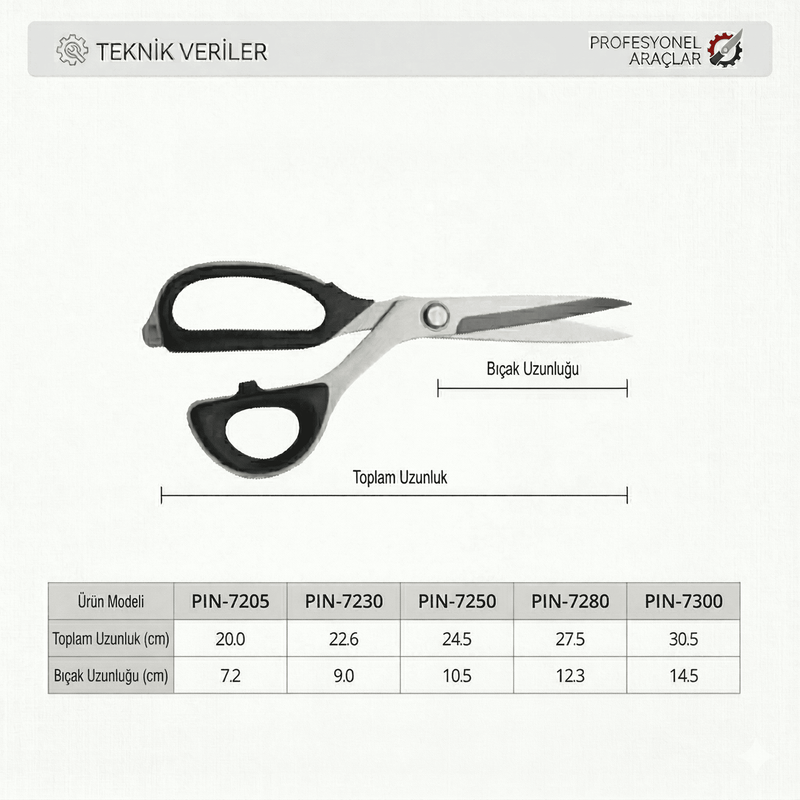 Yüksek Teknoloji Titanyum Profesyonel Terzi Makası 10 inç / PIN-7250 (10")