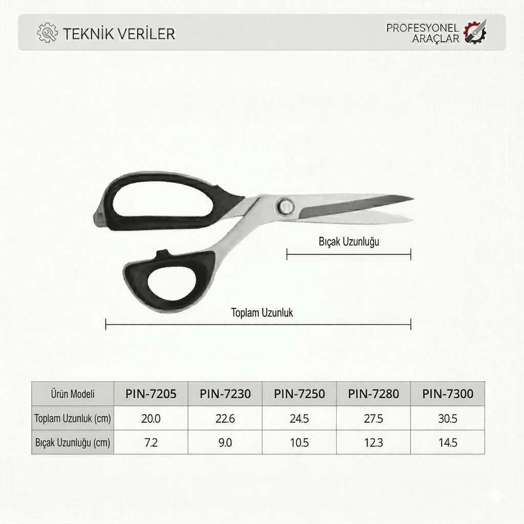 Yüksek Teknoloji Titanyum Profesyonel Terzi Makası 12 inç / PIN-7300 (12")